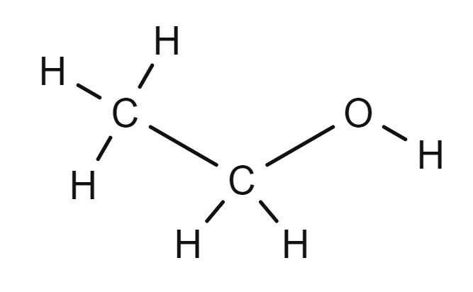 Displayed formula for ethanol